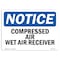 Signmission OSHA Notice, 5" Height, Compressed Air Wet Air Receiver Sign, 7" X 5", Landscape OS-NS-D-57-L-10748 - alternate 1